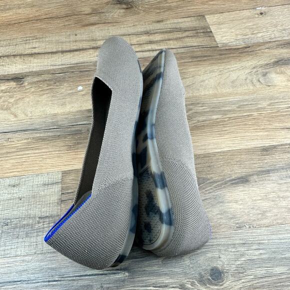 ROTHY'S The Flat Round Toe Flax Birdseye  Brown Comfort Ballet Flats lik… - Picture 6 of 9